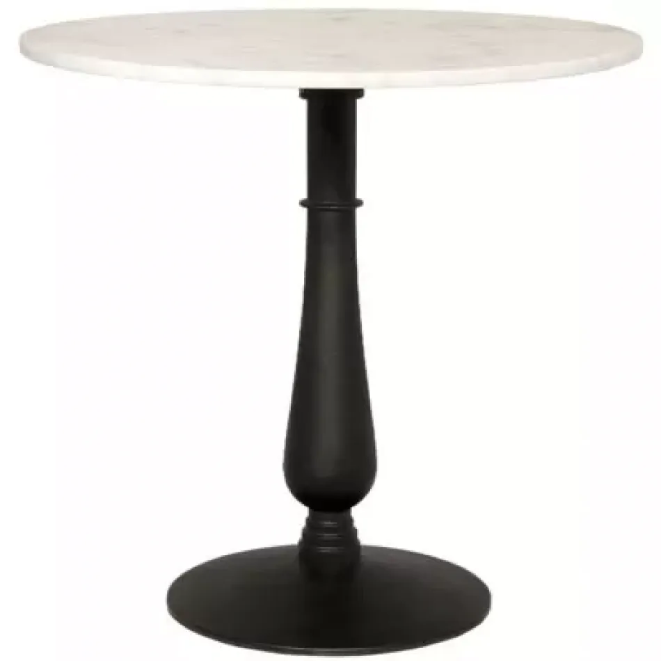 Cobus Side Table, Black Metal with White Stone