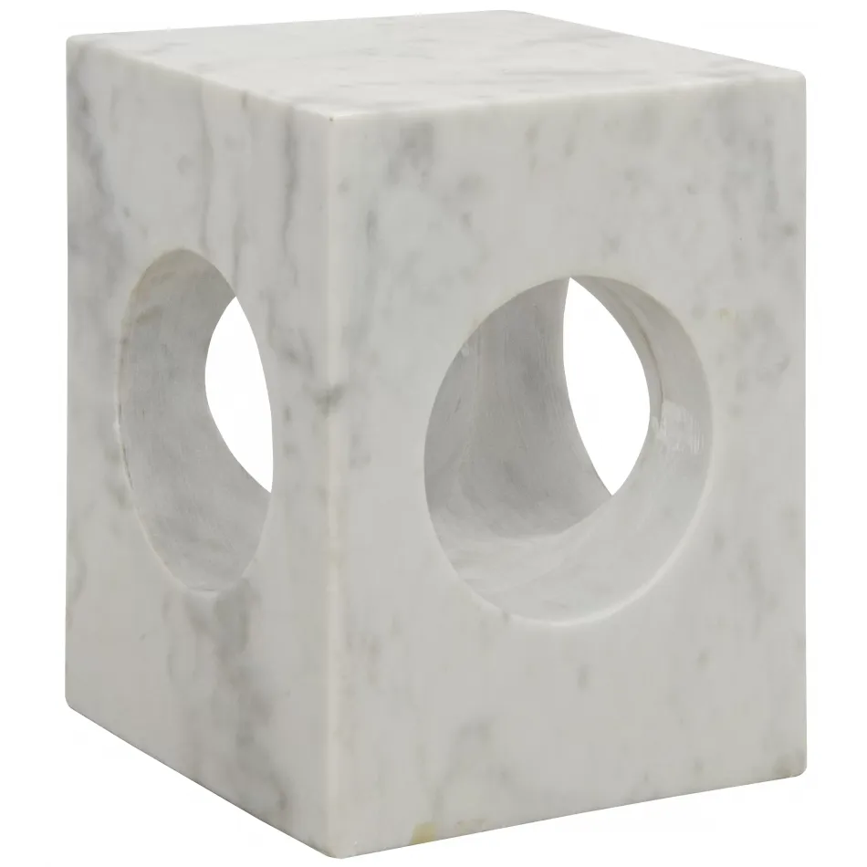 Merlin Side Table, White Stone