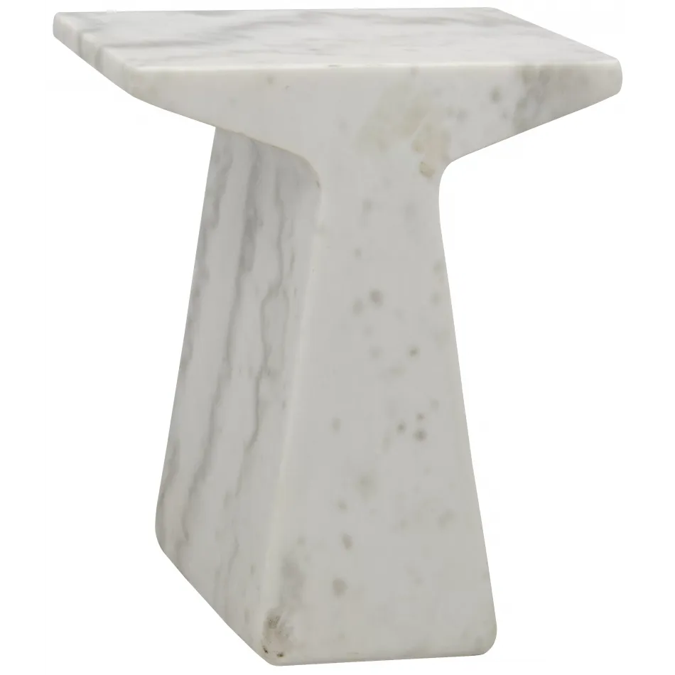 Finn Side Table, White Stone