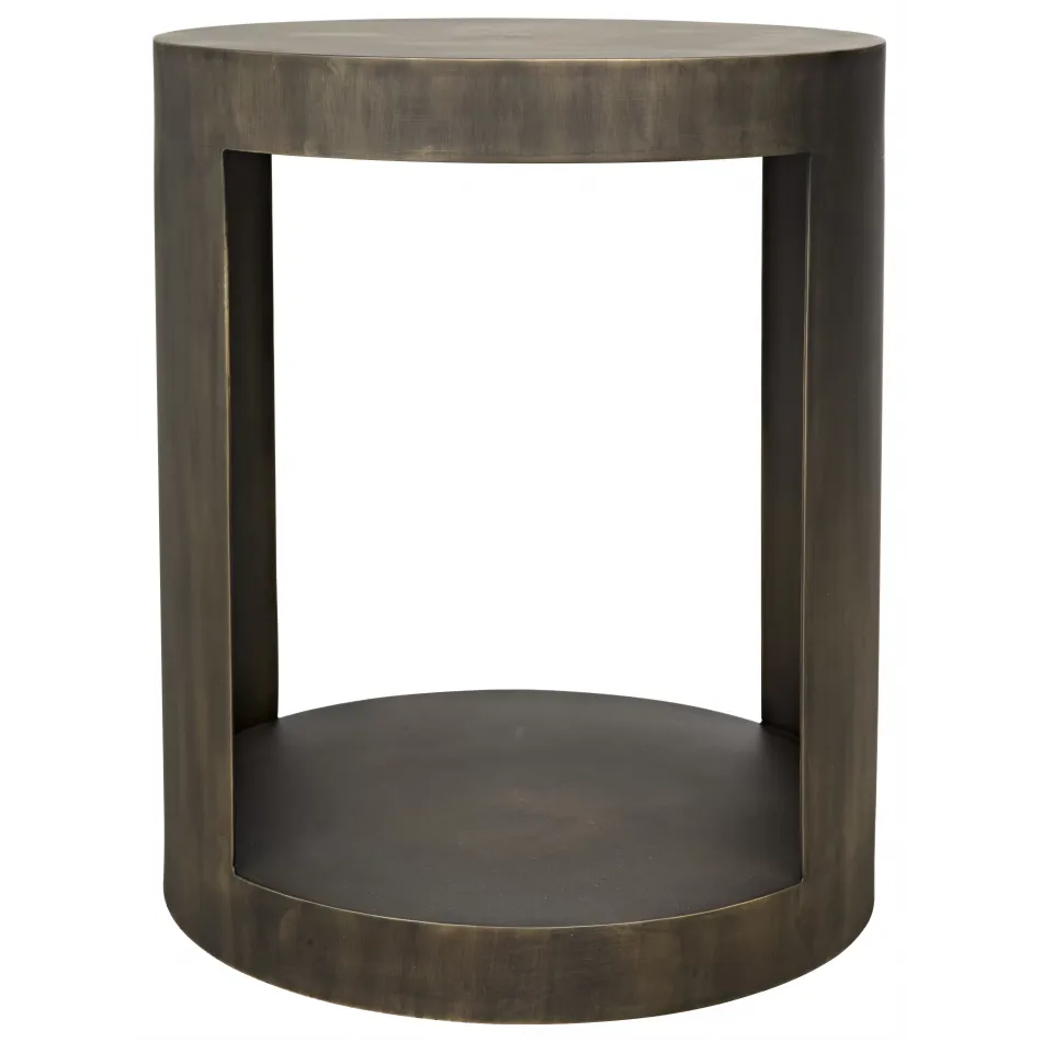 Chrysler Side Table, Aged Brass