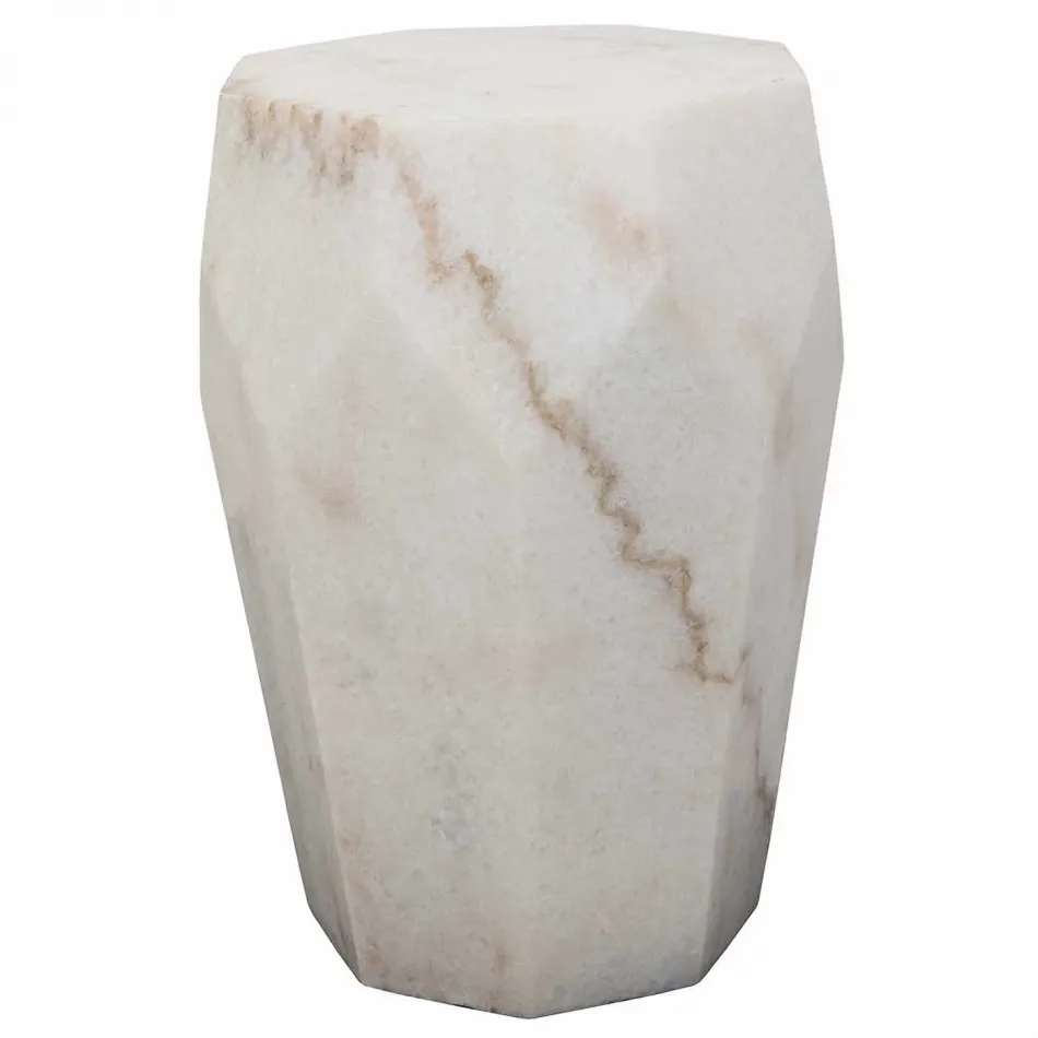 Monolith Side Table, White Stone