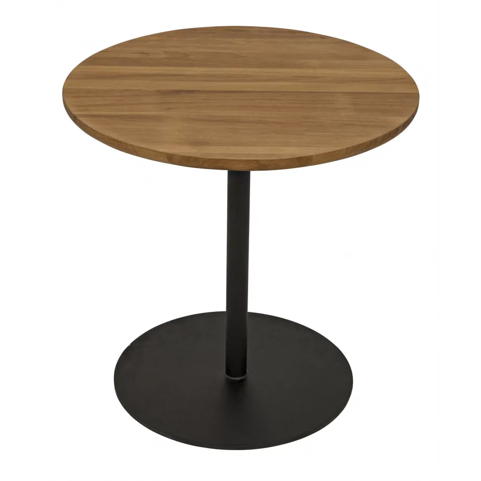 Ford Small Side Table, Gold Teak with Metal Base