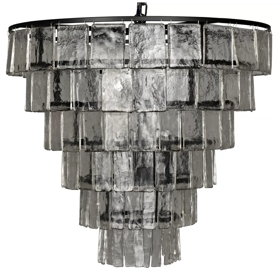 Carnegie Chandelier, Black Metal, Large