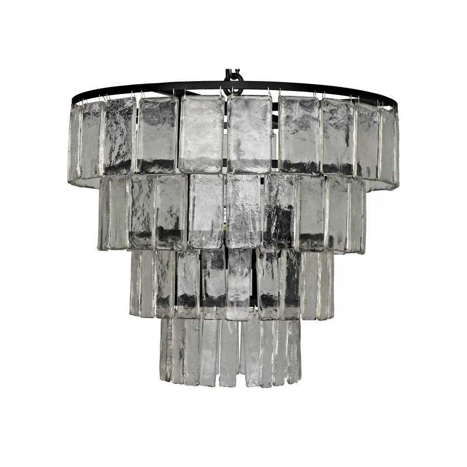 Carnegie Chandelier, Black Metal, Medium