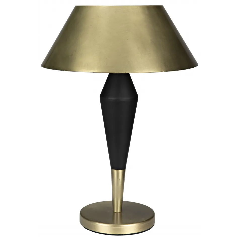 Blau Table Lamp, Brass with Black Metal Detail