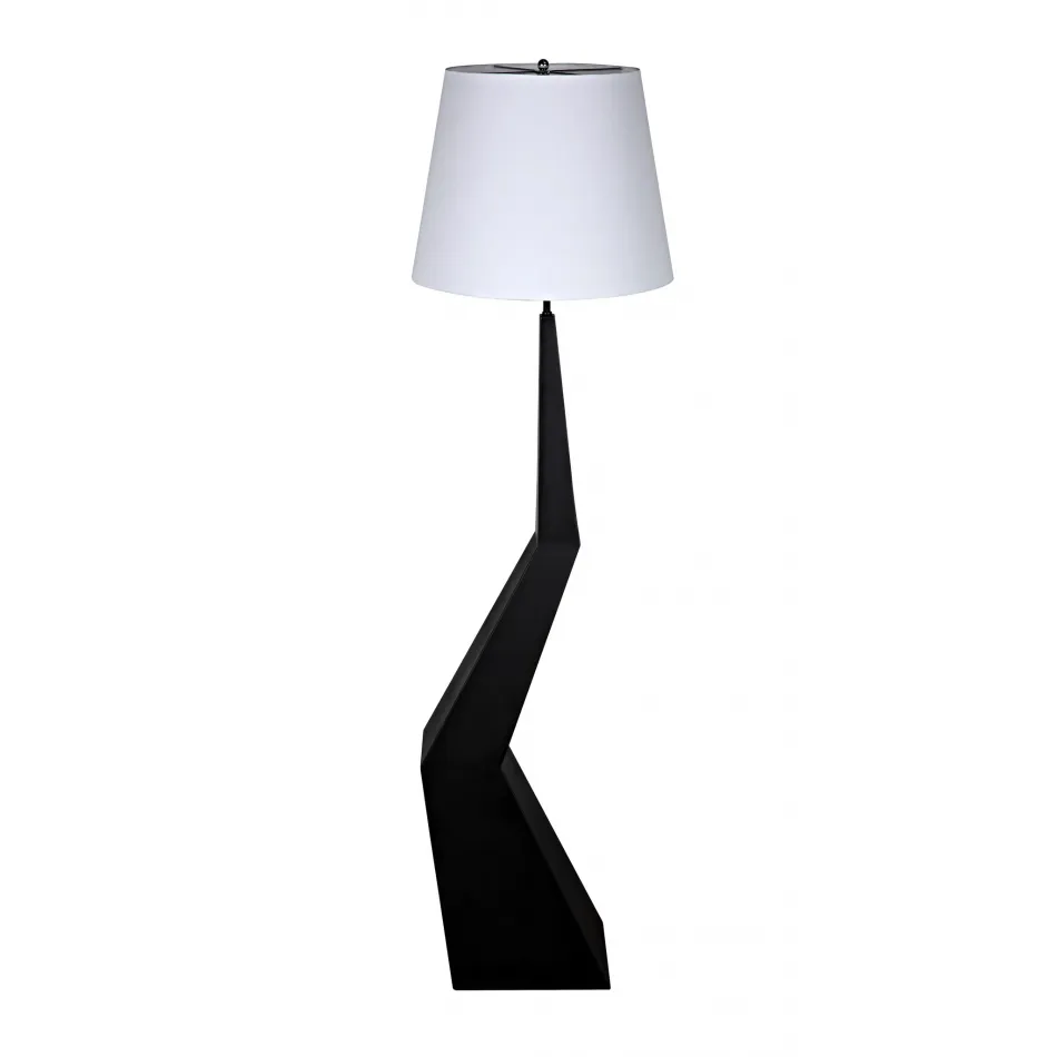 Rhombus Floor Lamp with Shade, Black Metal