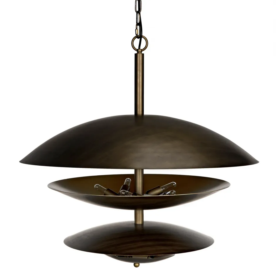 Nora Chandelier, Metal with Aged Brass Finish