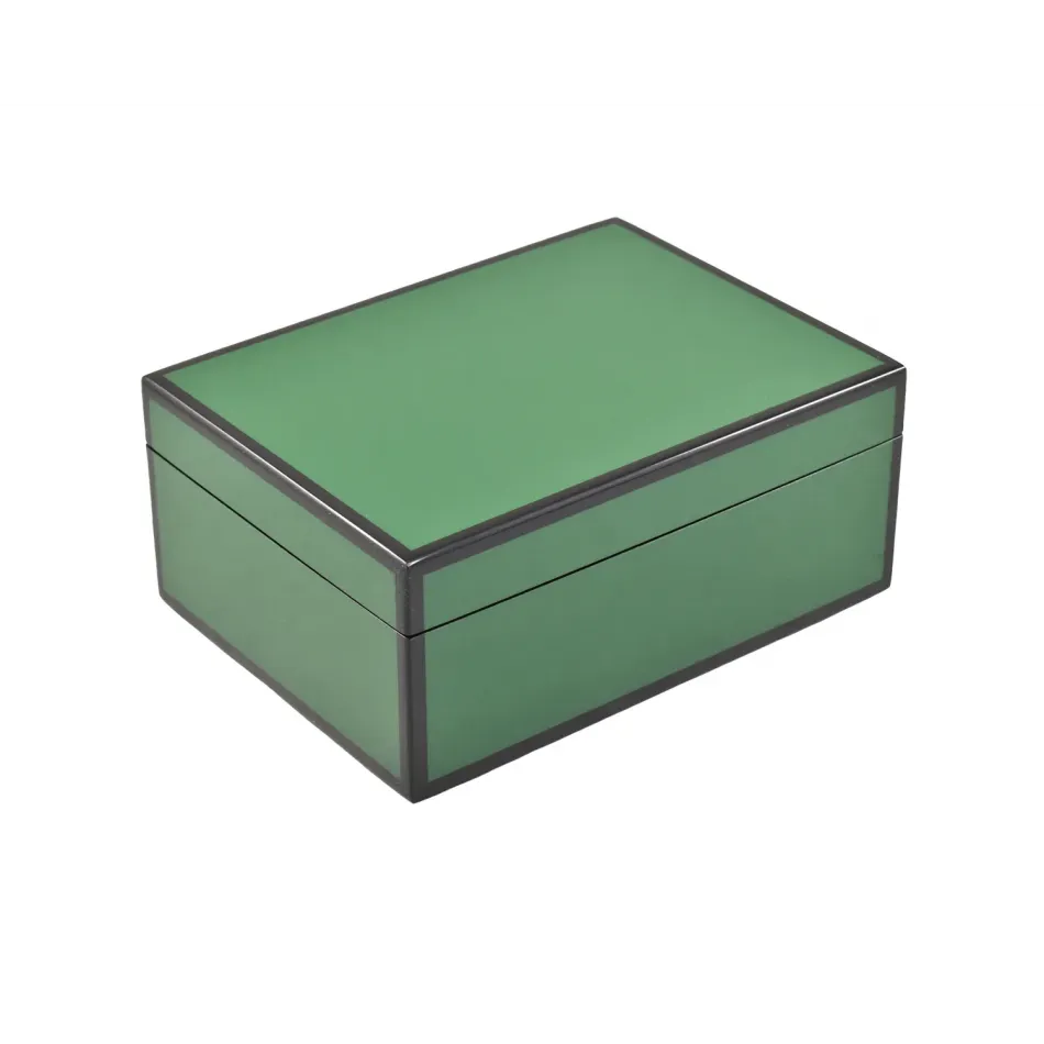 Lacquer Forest Green/Black Trim Medium Box 8" x 6" x 3.5"H