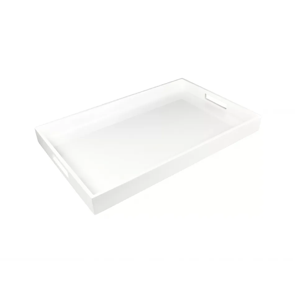 Lacquer White Breakfast Tray 14" x 22" x 2"H