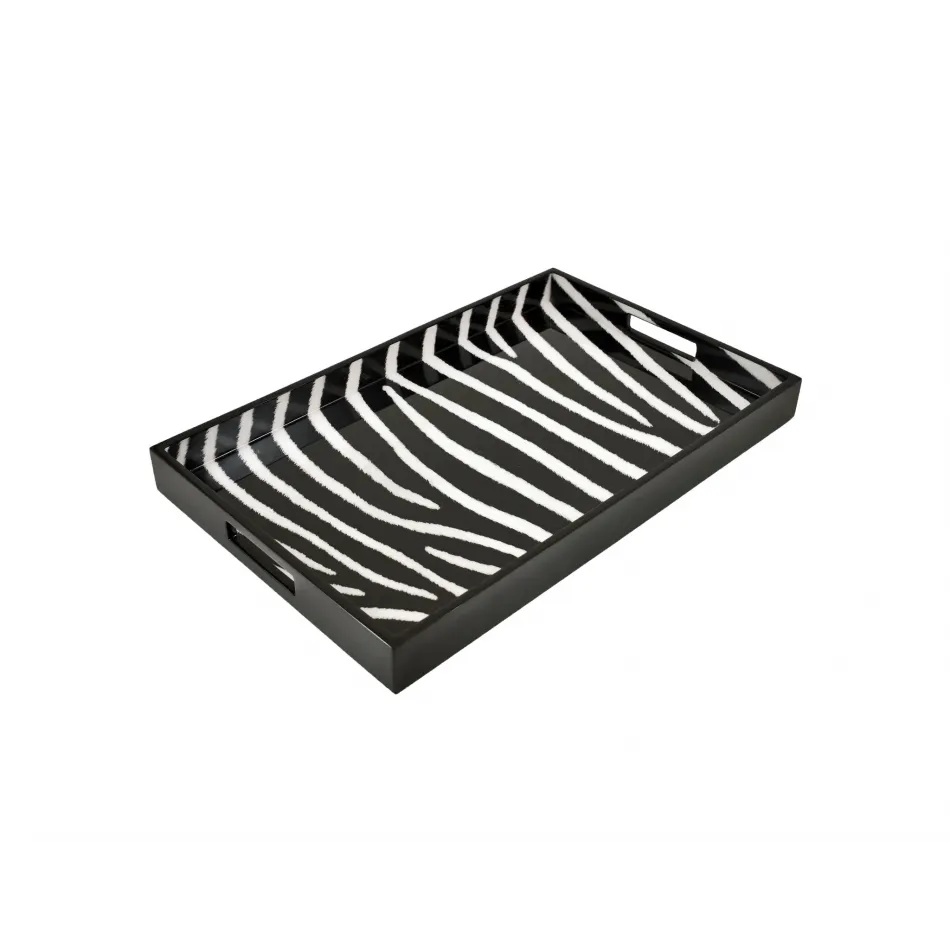 Lacquer Zebra Picture Frame 5" x 7" (10" x 11" frame)