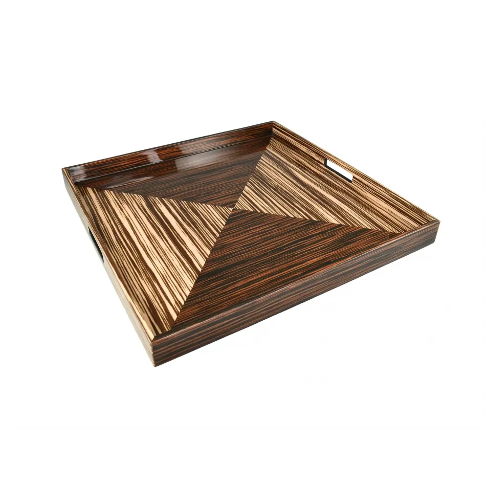 Lacquer Metro Square Tray 22" x 22" x 2"H