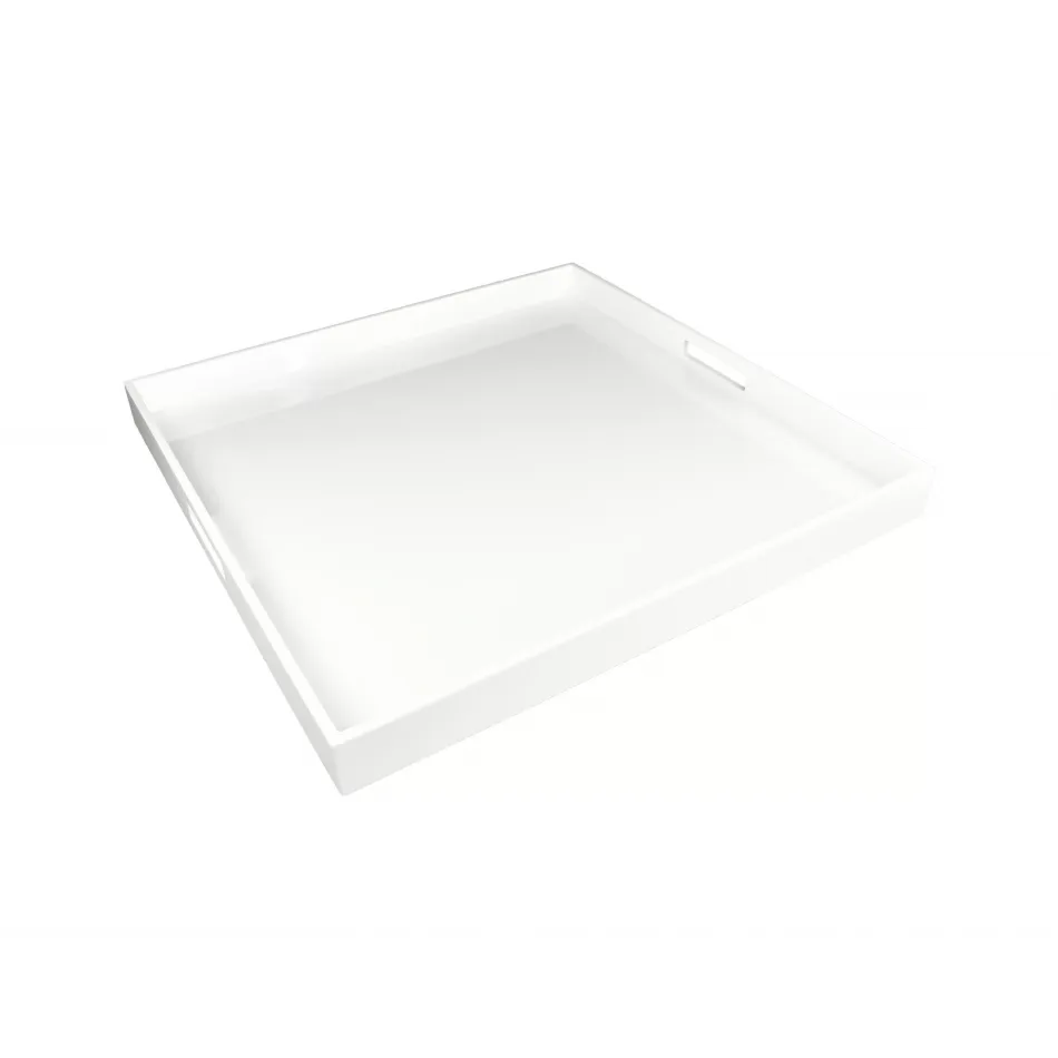 Lacquer White Square Tray 22" x 22" x 2"H