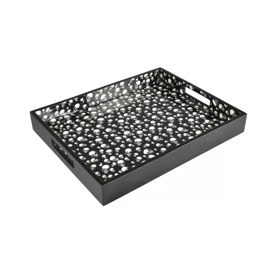 Lacquer Skulls Reiko Tray 12" x 15" x 2"H