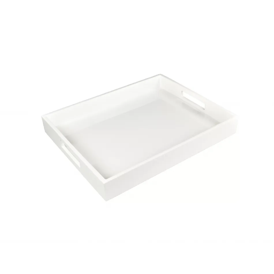 Lacquer White Reiko Tray 12" x 15" x 2"H