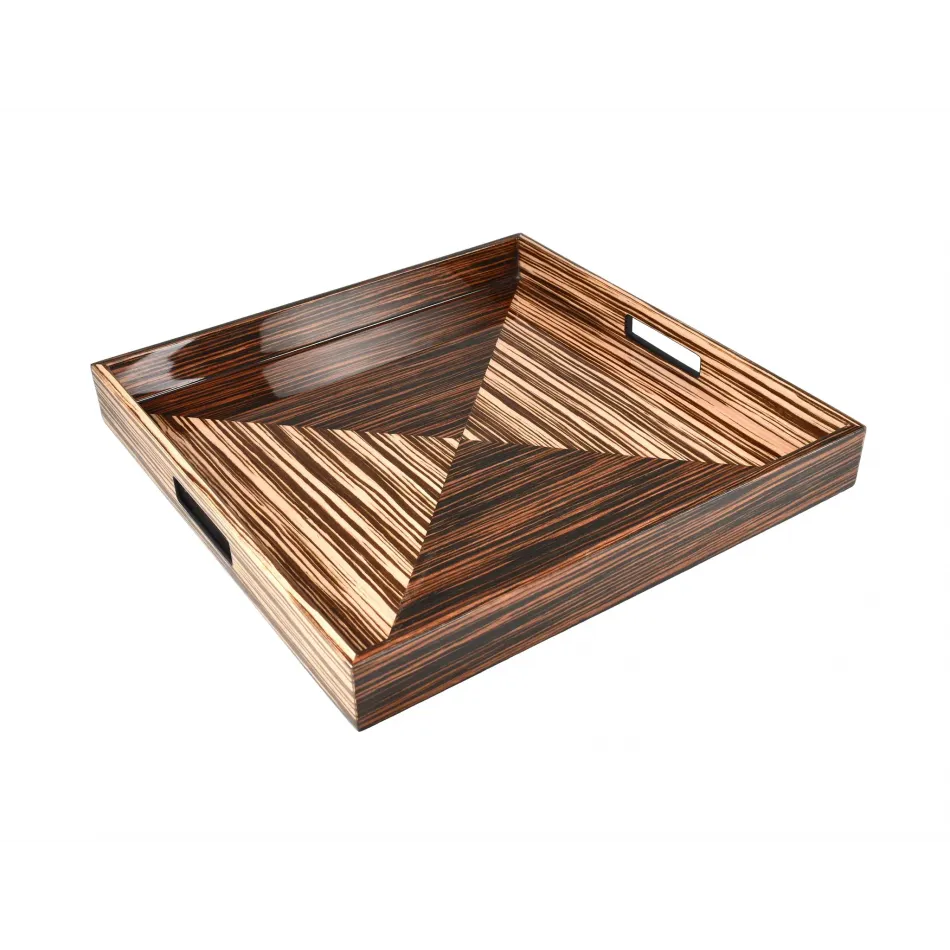 Lacquer Metro Square Tray 16" x 16" x 2"H