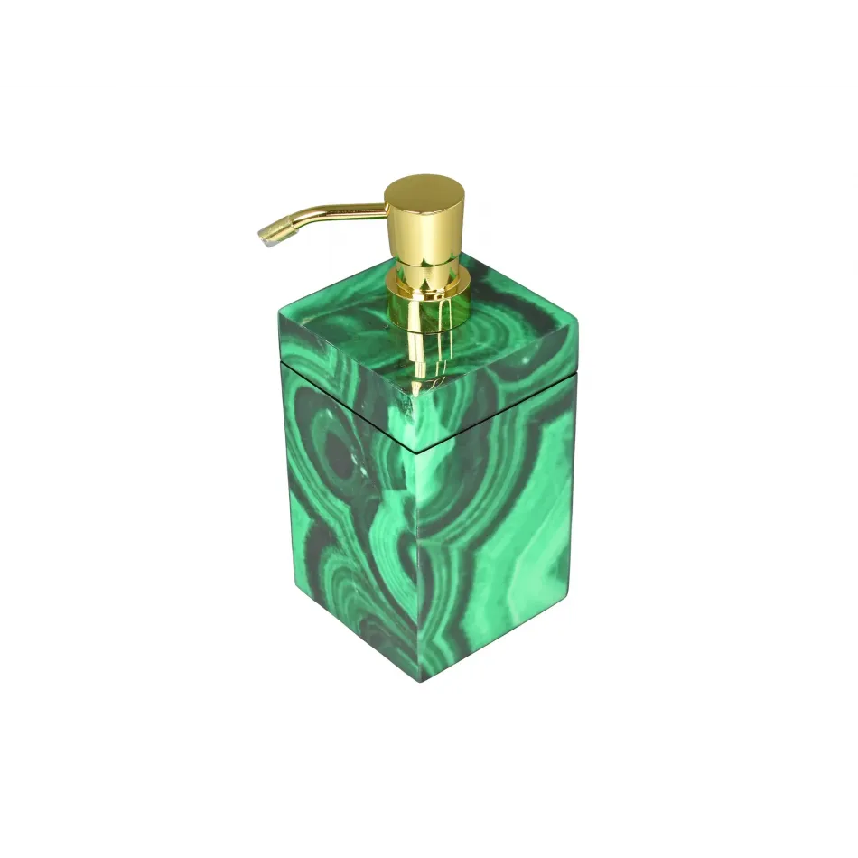 Lacquer Malachite Lotion Pump 3" x 3" x 5"H