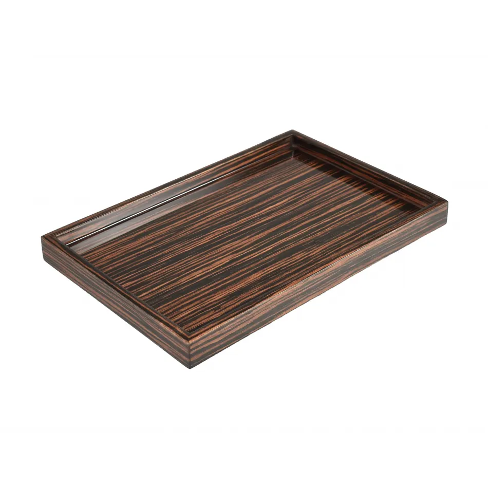 Lacquer Macassar Ebony Vanity Tray 8" x 12" x 1.5"H