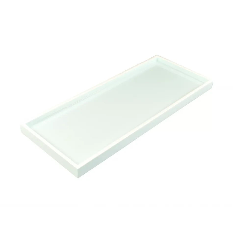 Lacquer Duck Egg Blue/White Long Vanity Tray 7" x 17" x 1.5"H