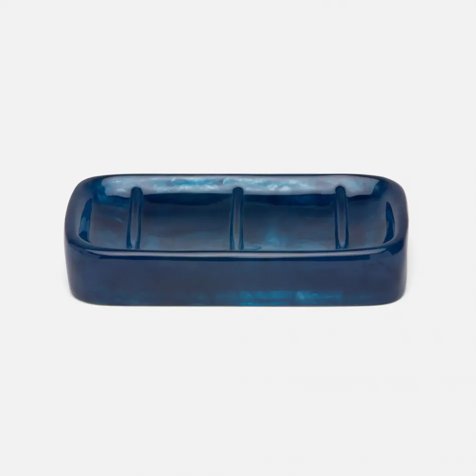 Abiko Cobalt Soap Dish W/ Rounded Edges Rectangular Cast Resin