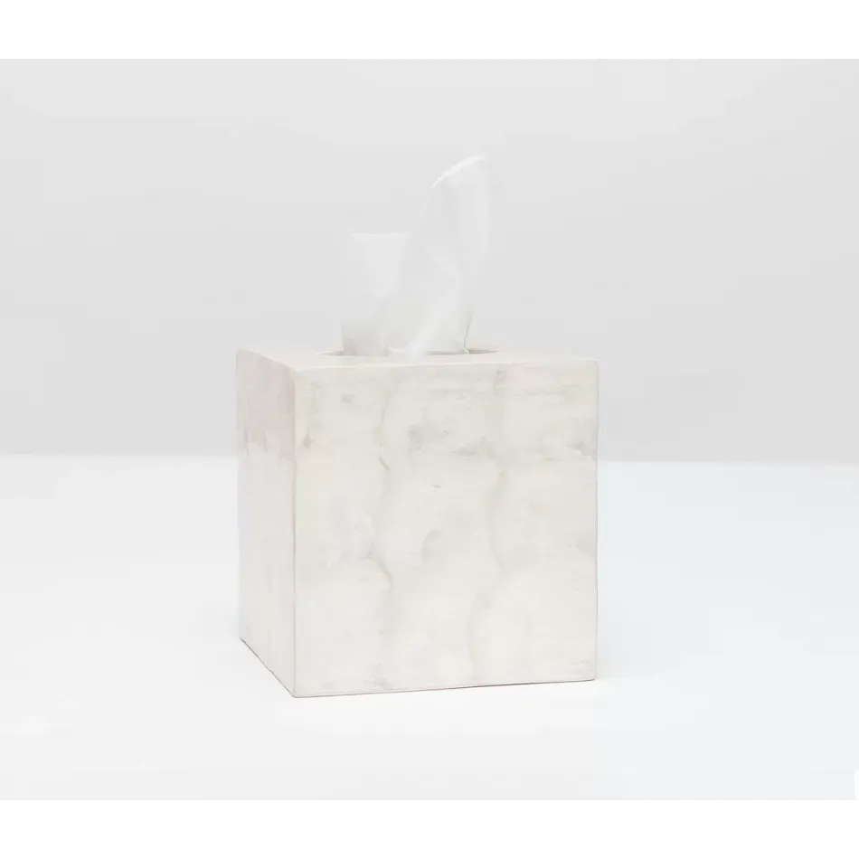 Andria Pearlized Tissue Box Square Straight Capiz
