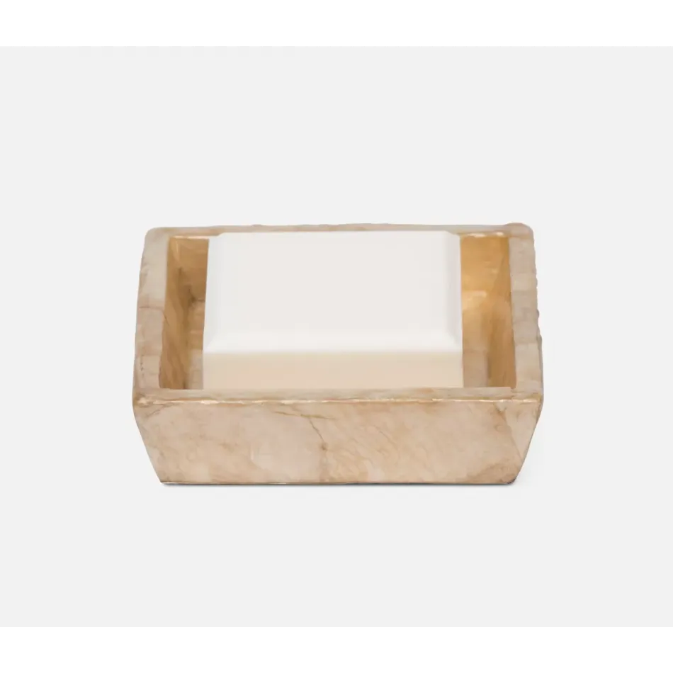 Andria #Dnr# Smoked Soap Dish Square Tapered Capiz
