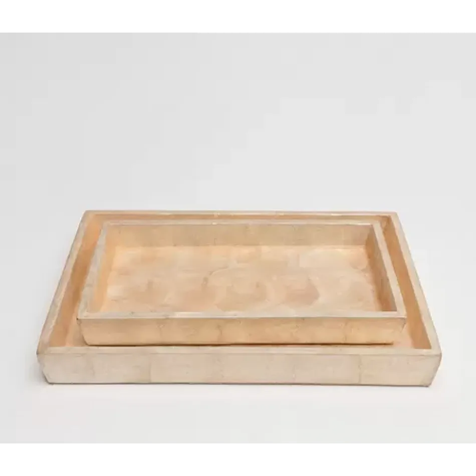 Andria Smoked Trays 13"L x 10"W x 1"H, Set of 2
