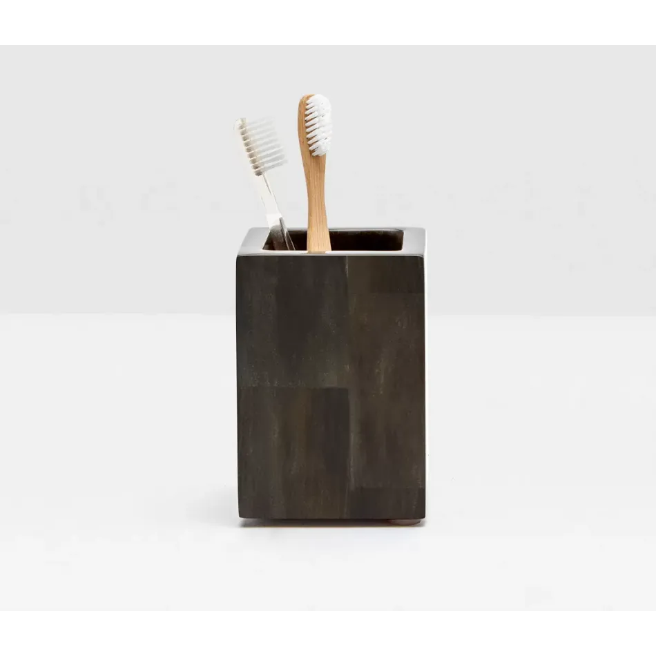 Arles Dark Brush Holder Square Straight Faux Horn