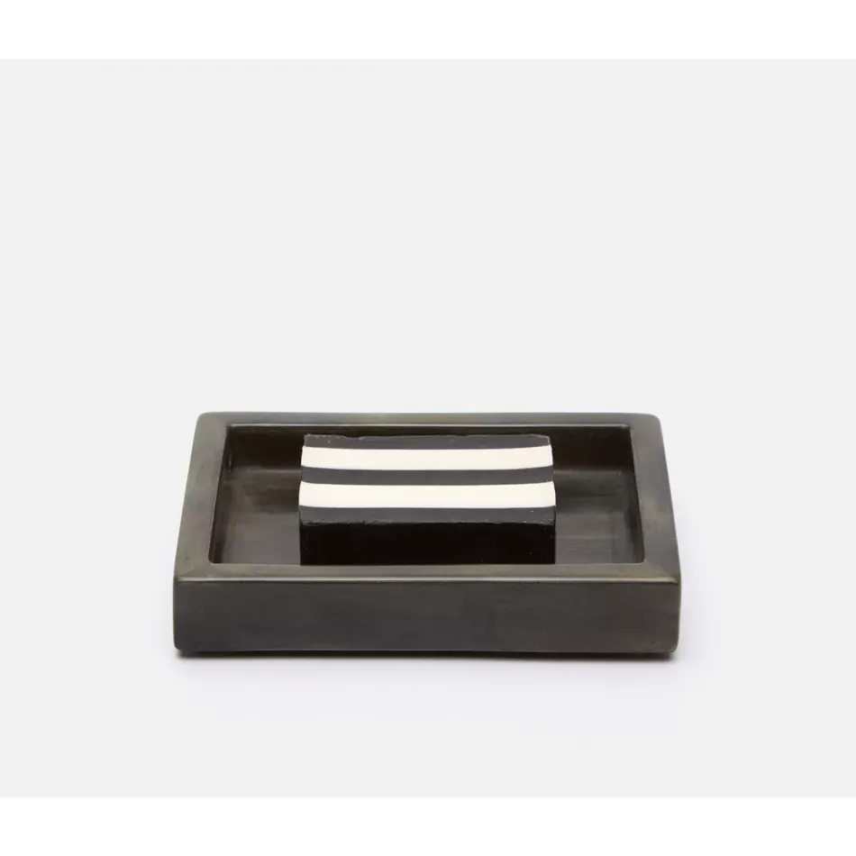 Arles Dark Soap Dish Rectangular Straight Faux Horn