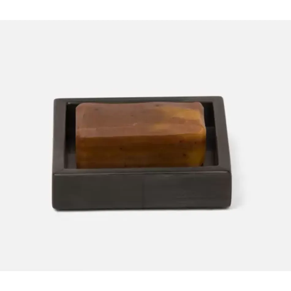 Arles Dark Soap Dish Square Straight Faux Horn