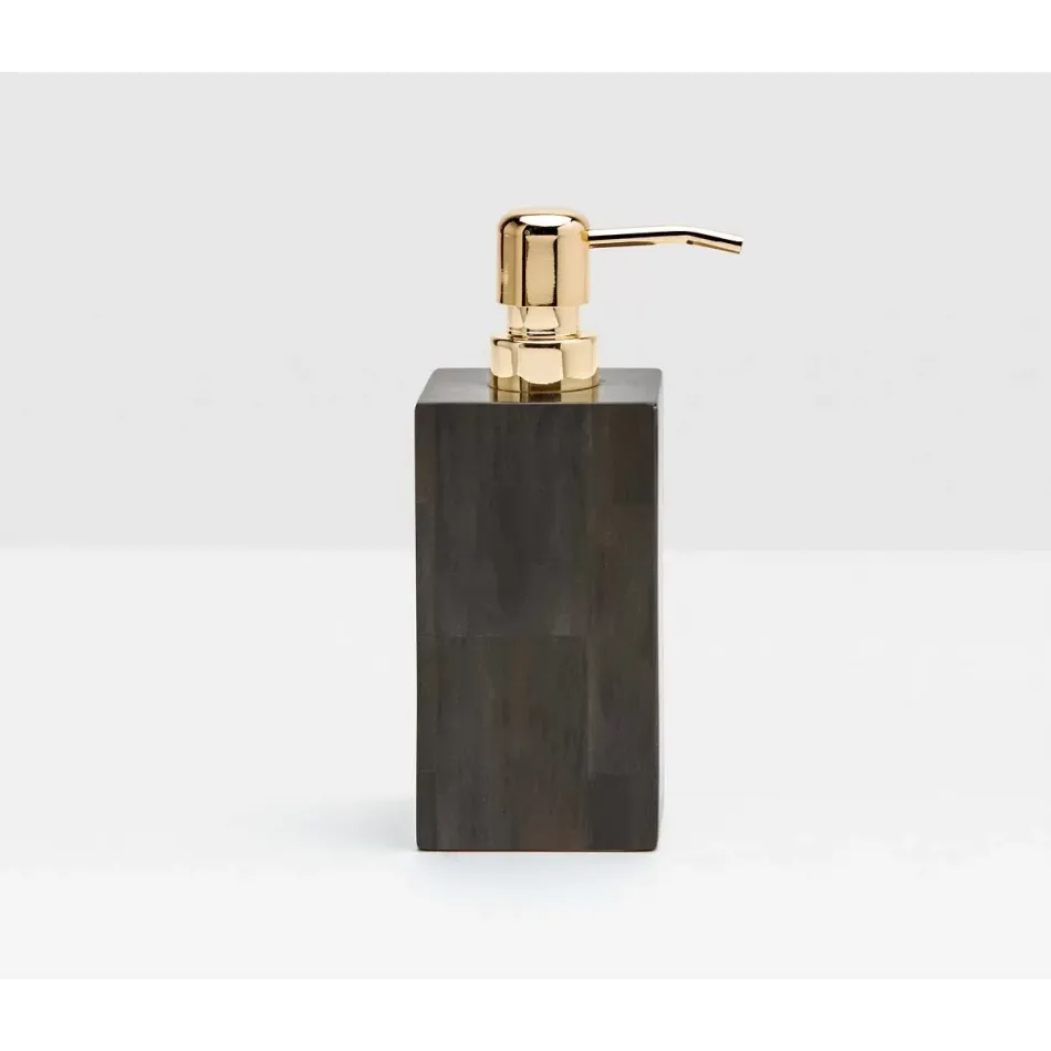 Arles Dark Soap Pump Square Straight Faux Horn