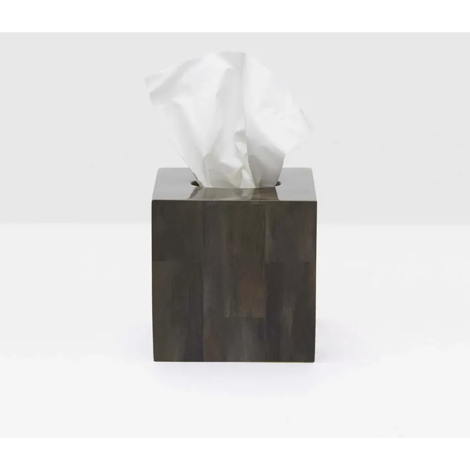 Arles Dark Tissue Box Square Straight Faux Horn