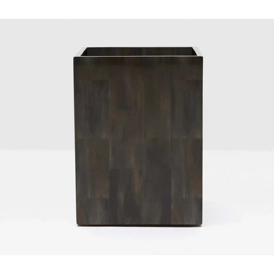 Arles Dark Wastebasket Square Straight Faux Horn
