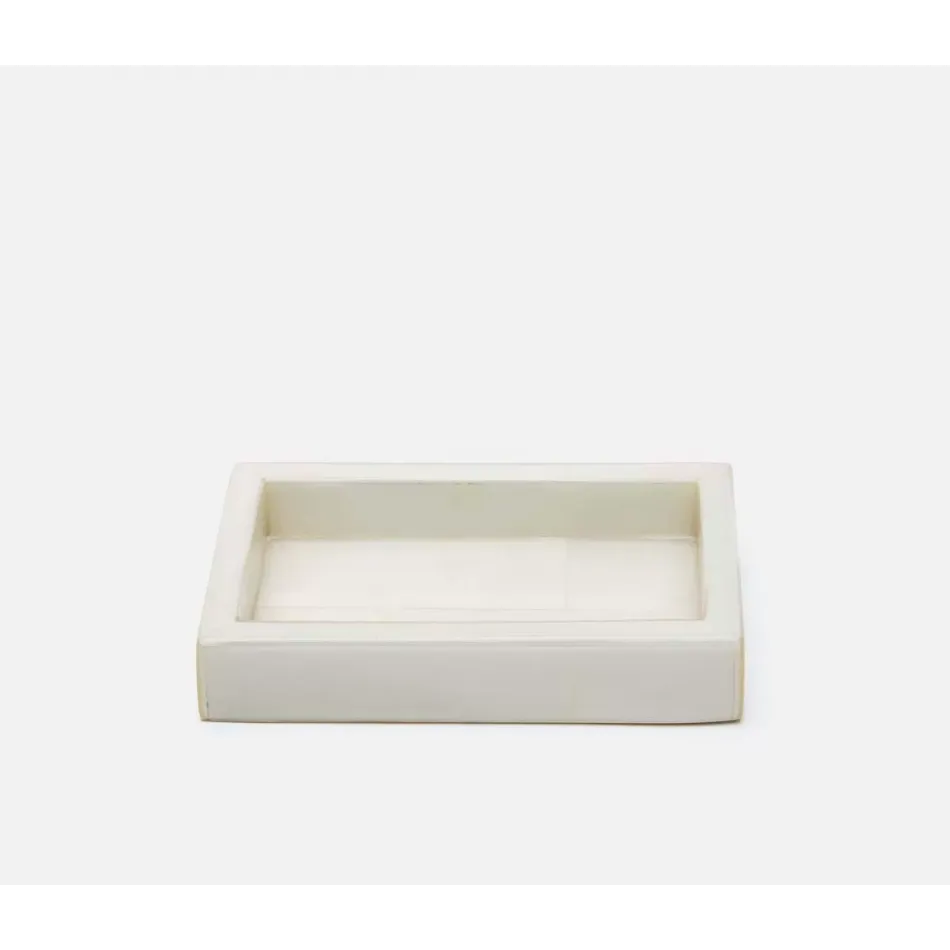 Arles White Soap Dish Rectangular: 6.5"L x 4.5"W x 1"H