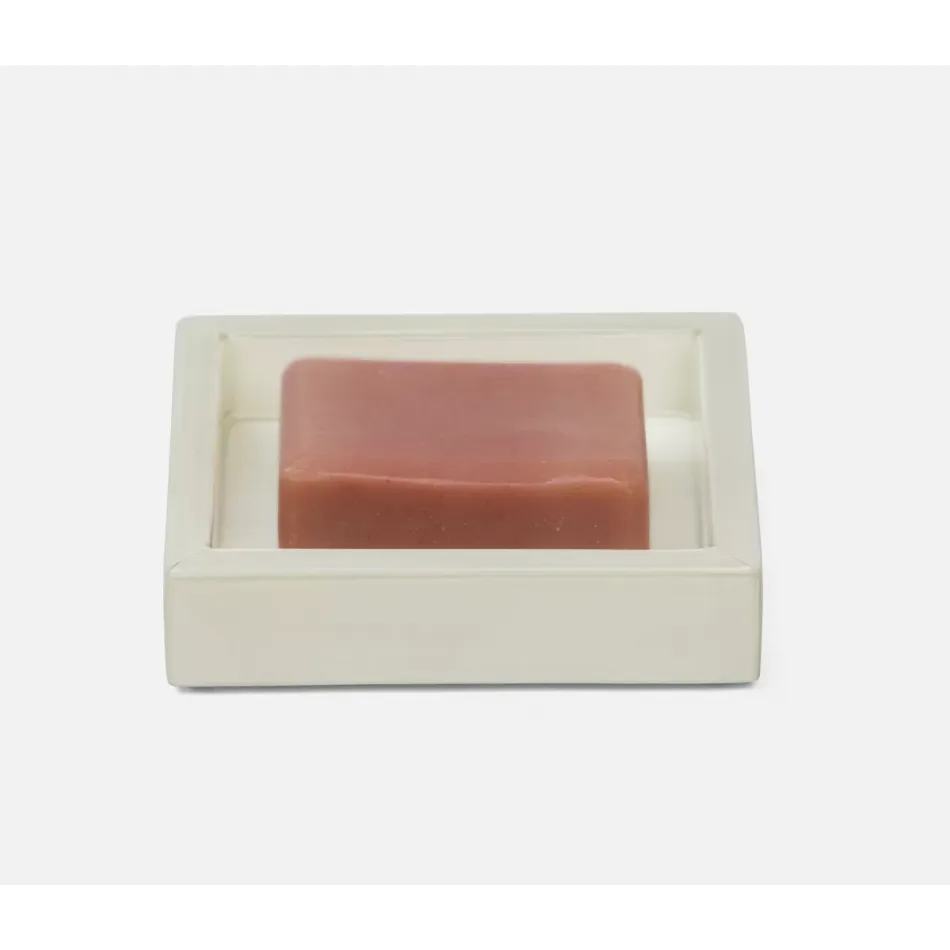 Arles White Soap Dish Square Straight Faux Horn