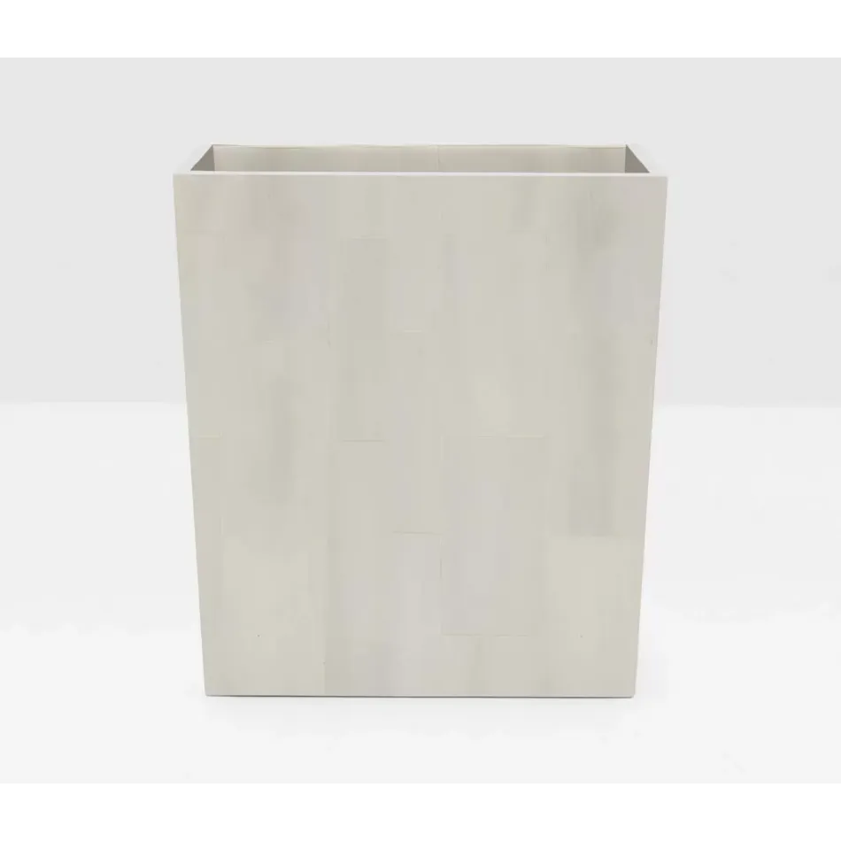 Arles White Wastebasket Rectangular Tapered Faux Horn