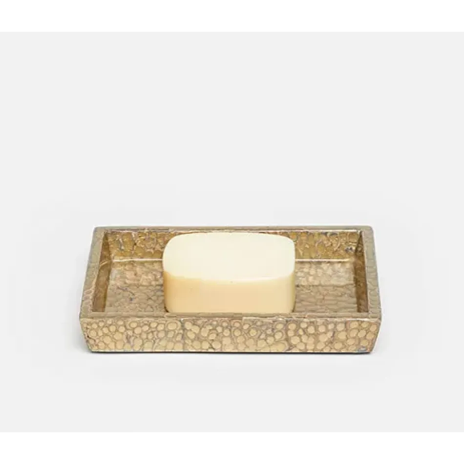 Callas Gold Soap Dish Rectangular Straight Lacquered Eggshell