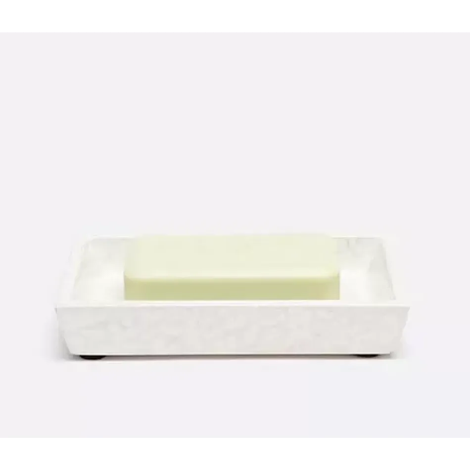 Callas White Soap Dish Rectangular Straight Lacquered Eggshell