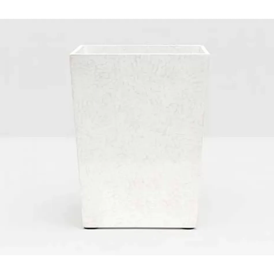 Callas White Wastebasket Square Tapered Lacquered Eggshell