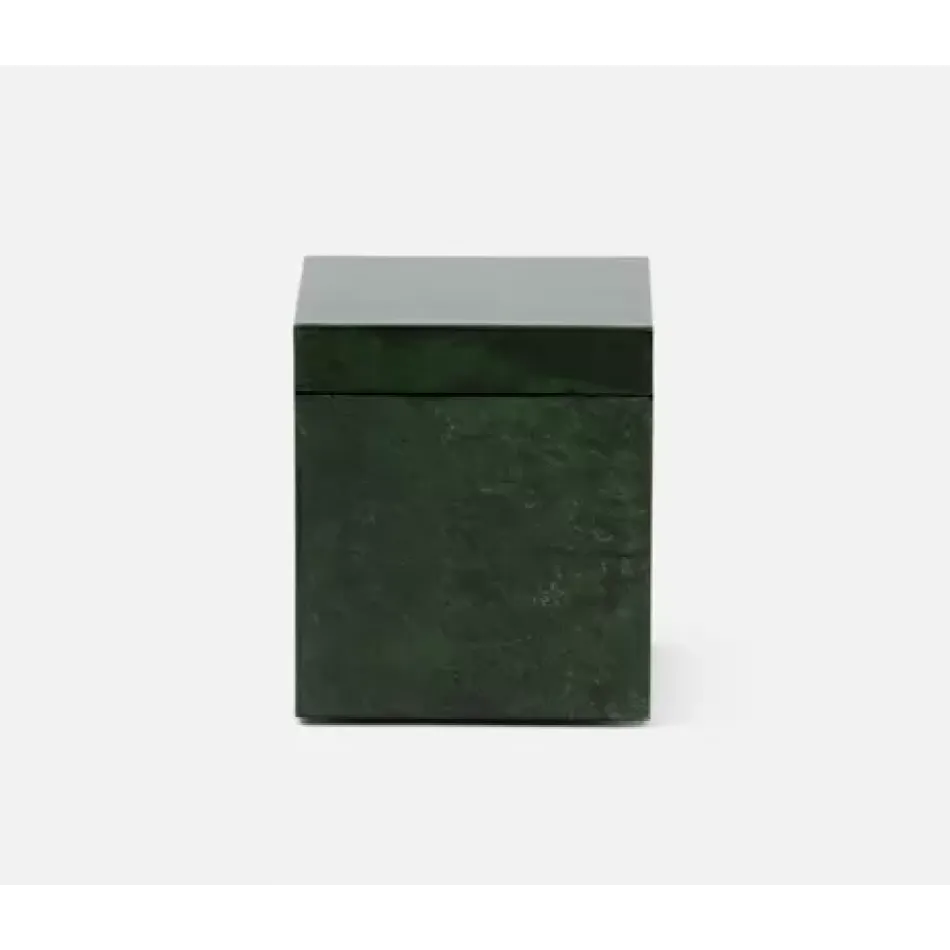 Carlow Emerald Gloss Canister Square Straight Vellum Leather