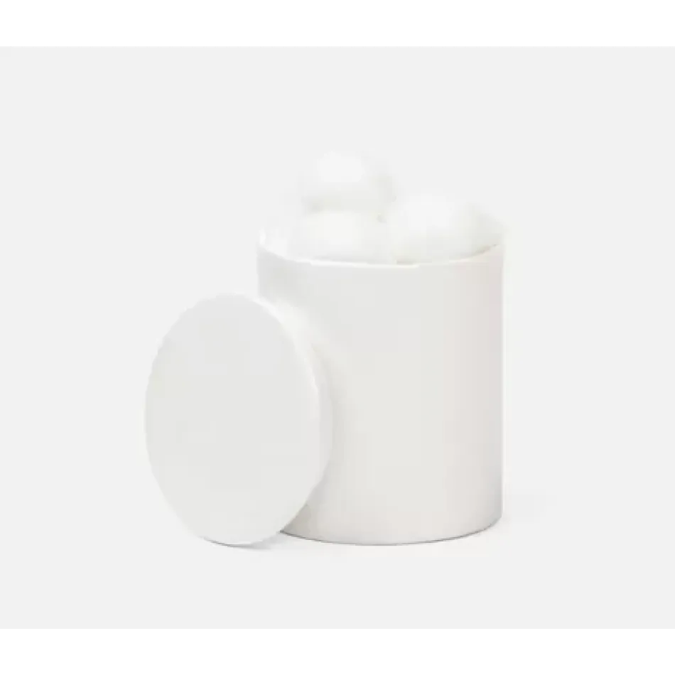 Cordoba White Burlap Canister Round Ceramic