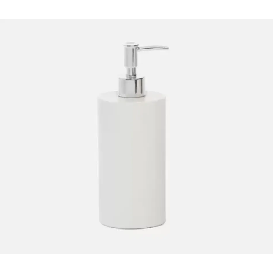 Cordoba White Burlap Soap Pump Round Ceramic