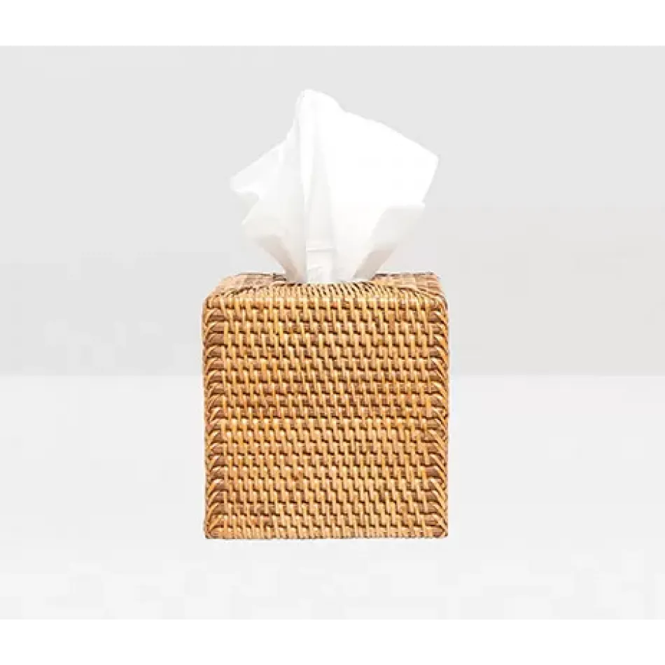 Dalton Brown Tissue Box Square Straight Rattan