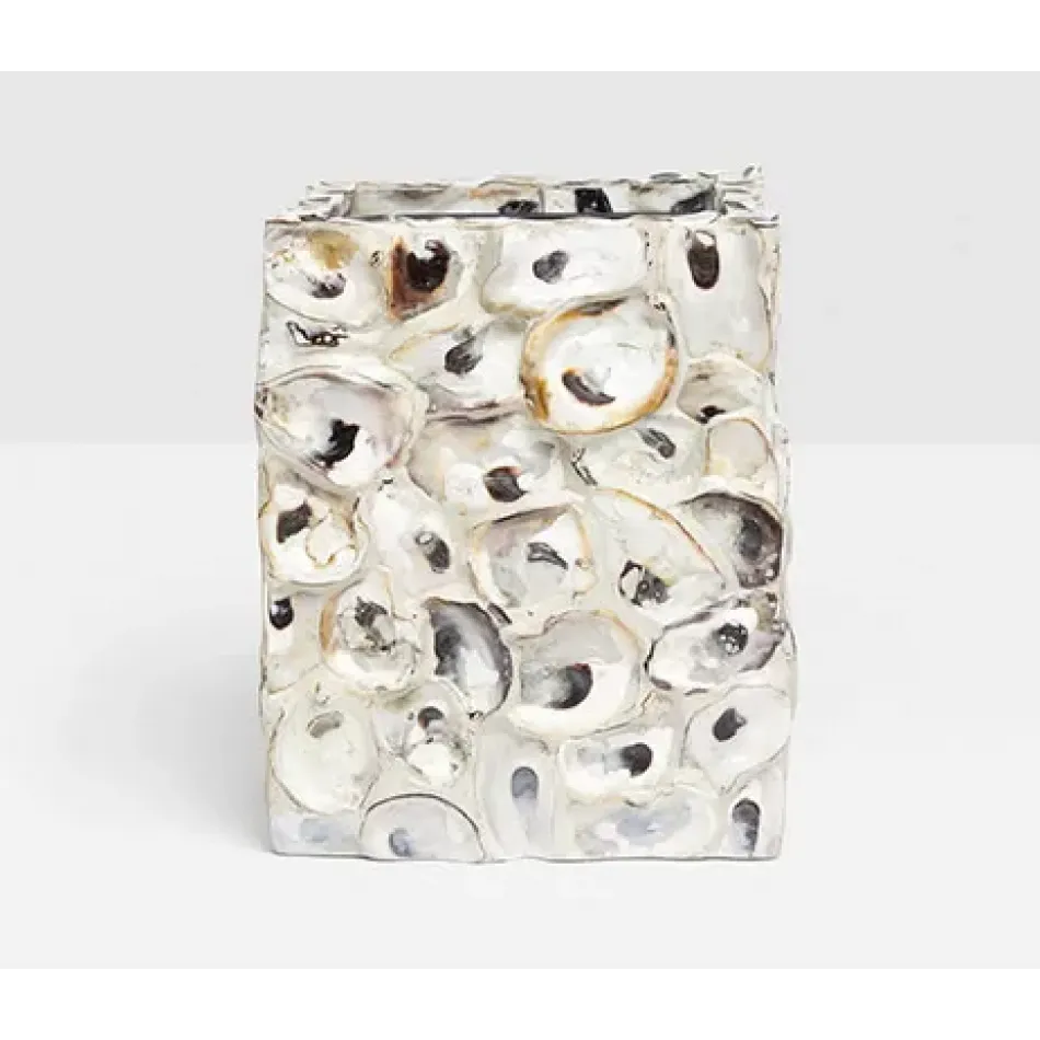 Enna Natural Oyster Wastebasket Square: 8.5"L x 8.5"W x 11.5"H