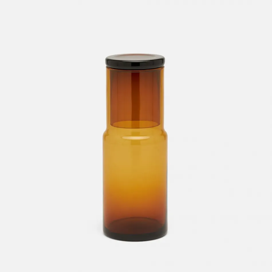 Faro Amber Cylinder Carafe Hand-Blown Glass