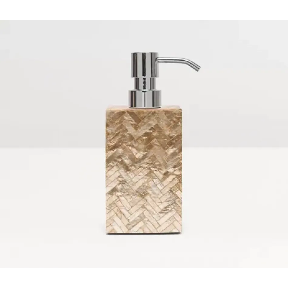 Handa Smoked Soap Pump Square Straight Herringbone Capiz