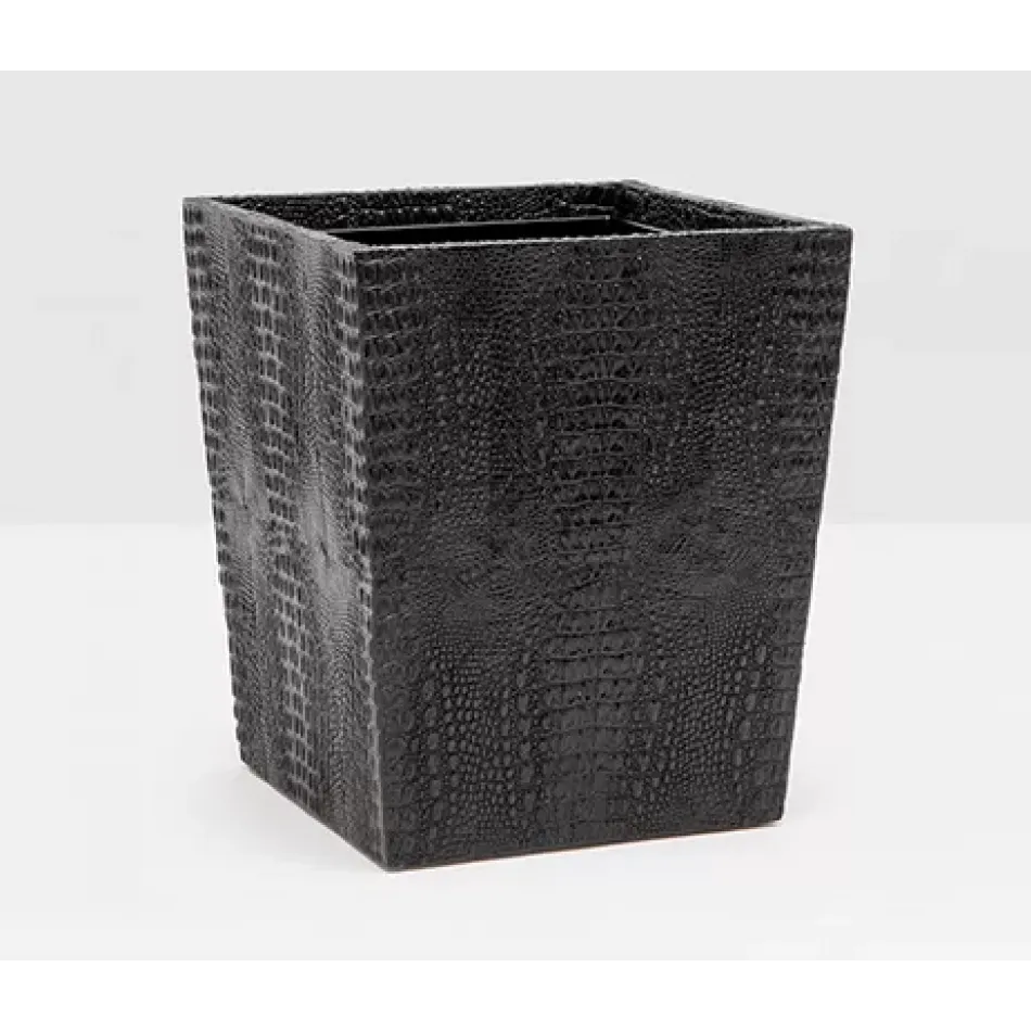 Hawen Black Wastebasket Square: 9"L x 9"W x 11"H