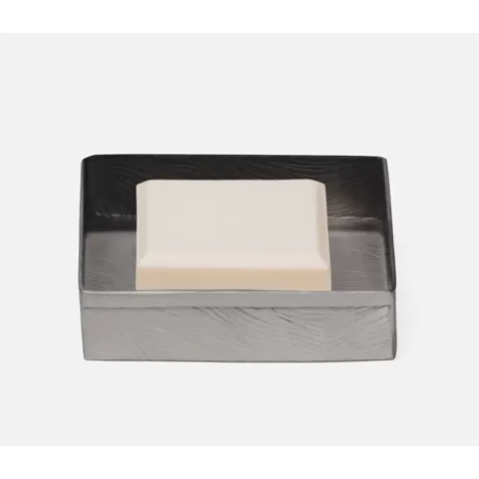 Humbolt Black Nickel Soap Dish Square Ridged Metal