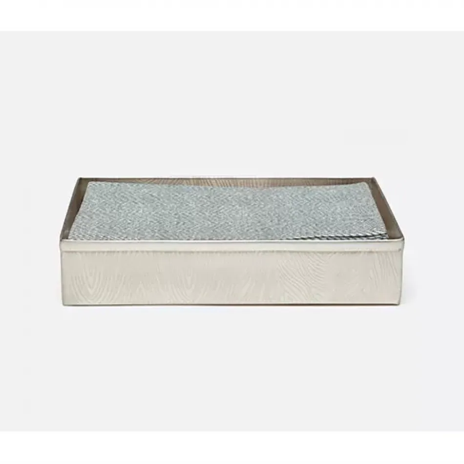 Humbolt Matte Silver Hand Towel Tray Ridged Metal