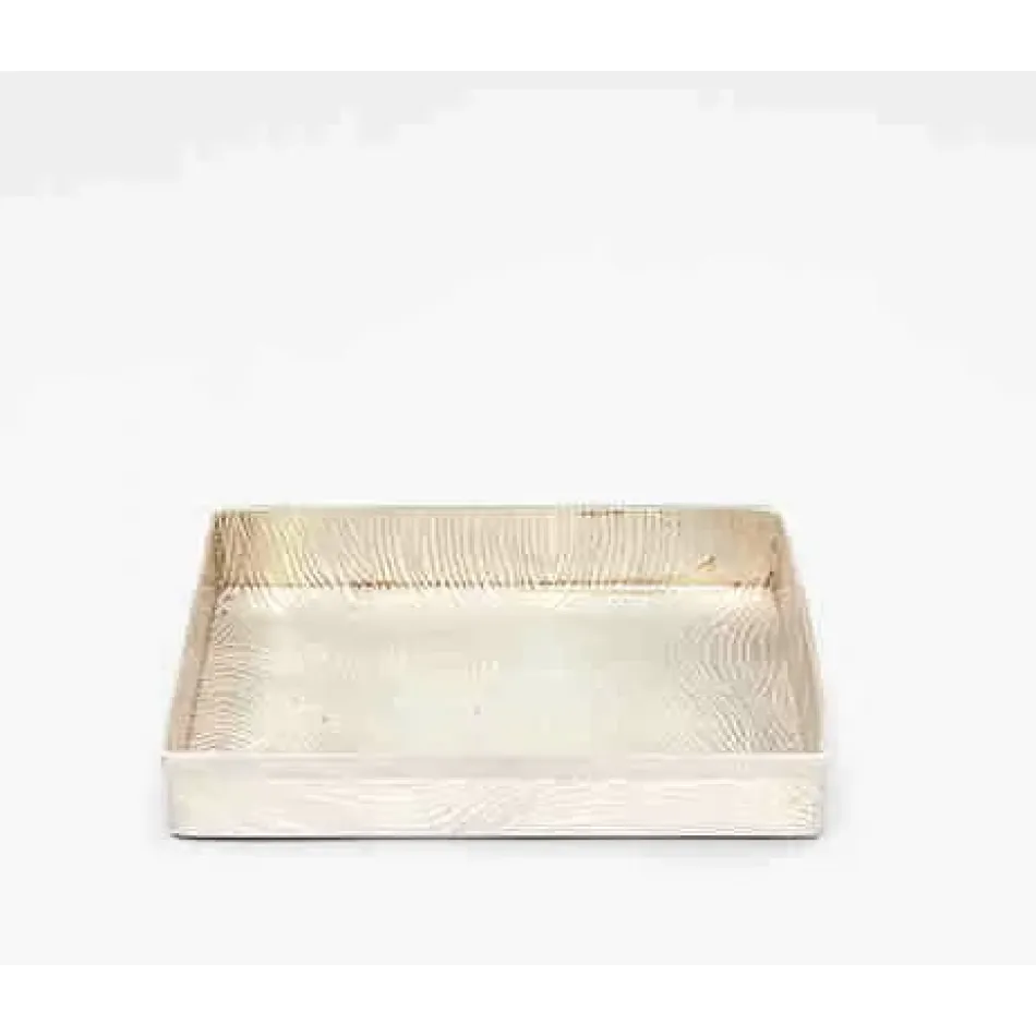 Humbolt Matte Silver Soap Dish Rectangular Straight Ridged Metal