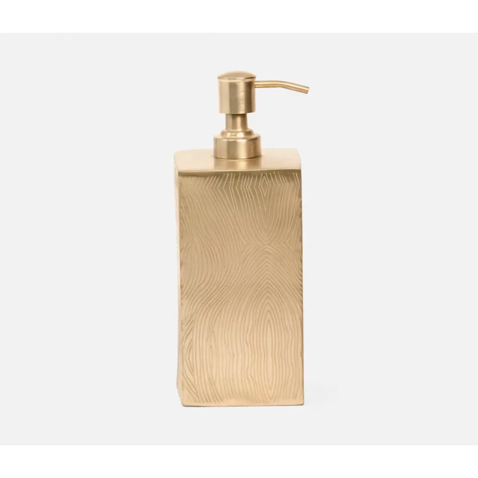 Humbolt Shiny Brass Soap Pump Xl Ridged Metal